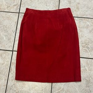 Global Identity VINTAGE Red/Rust Suede Skirt 7/8 NWOT